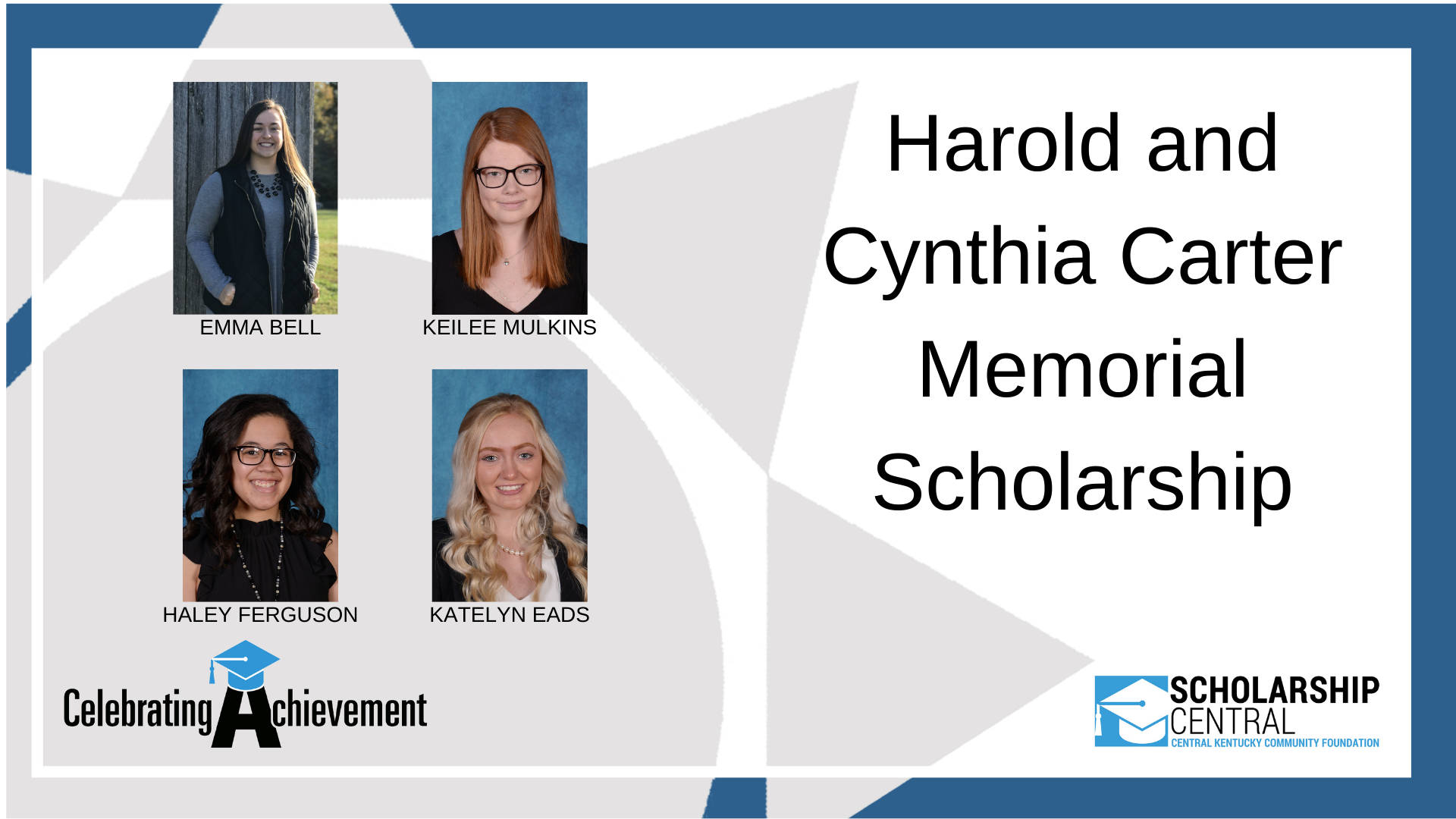 Harold and Cynthia Carter Memorial Scholarship Winners 1